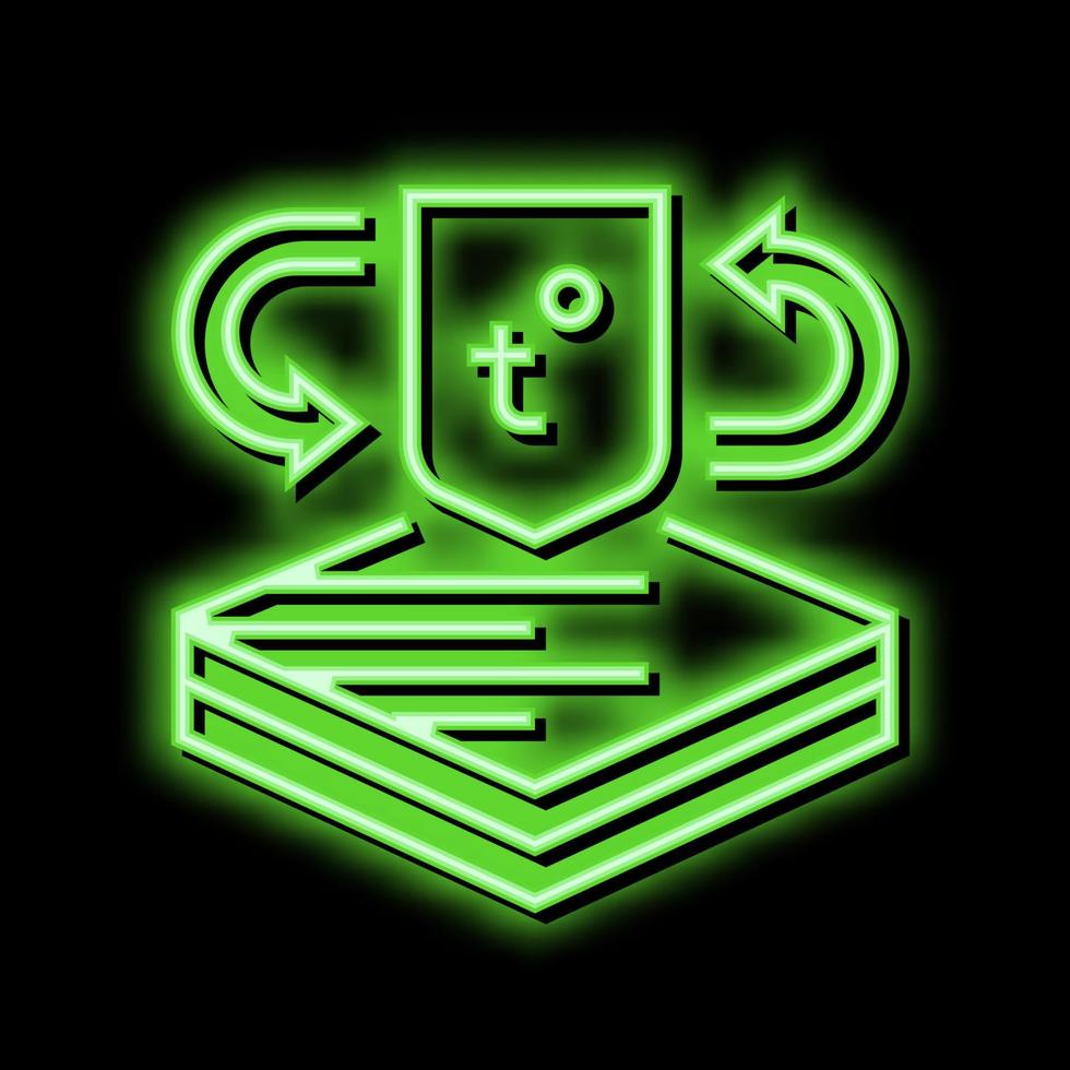 thermo fabrics properties neon glow icon illustration vector