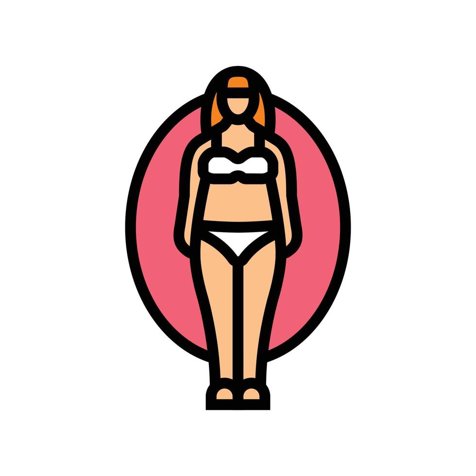 manzana hembra cuerpo tipo color icono vector ilustración