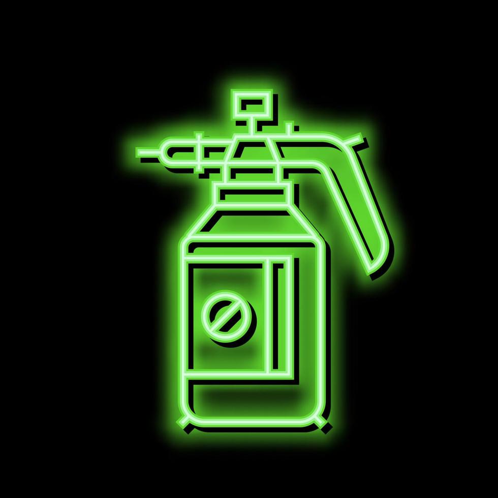 químico tratamiento jardinería neón resplandor icono ilustración vector