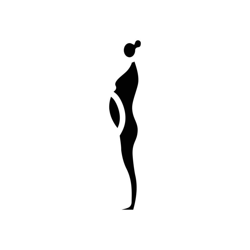 swollen stomach body type glyph icon vector illustration