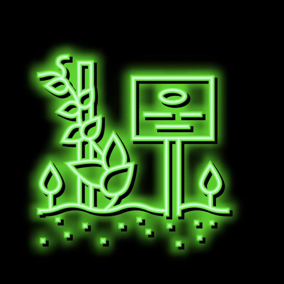 plant with nameplate neon glow icon illustration vector