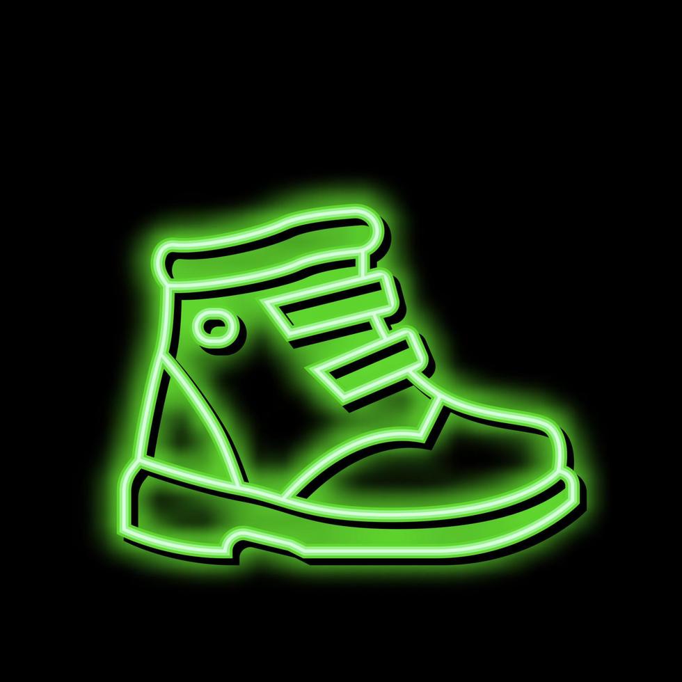 children shoe care neon glow icon illustration vector