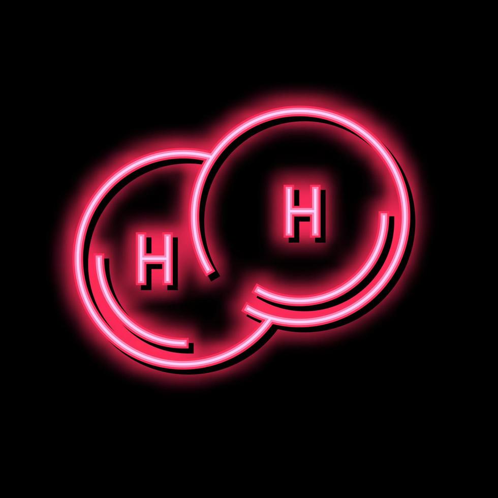 chemical compound hydrogen neon glow icon illustration vector