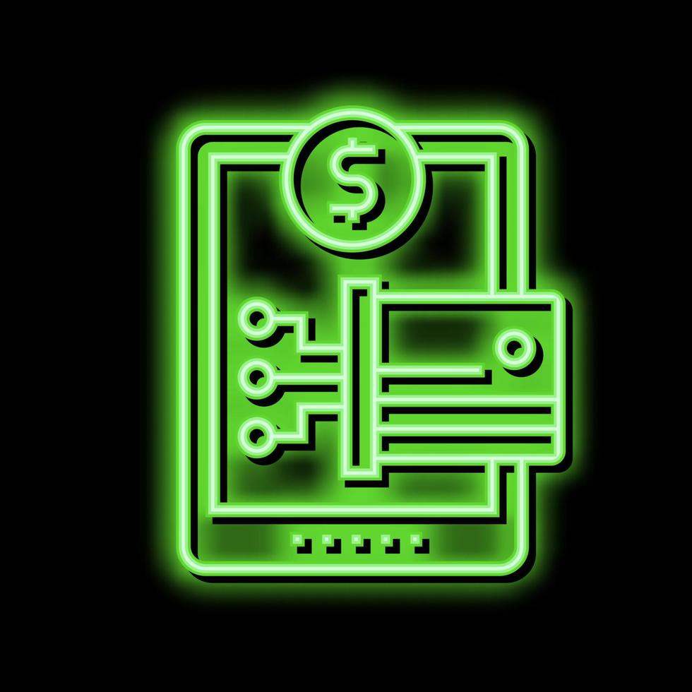 digital technology shop department neon glow icon illustration vector