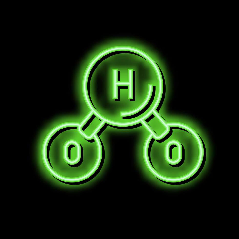 h2o water molecule neon glow icon illustration vector