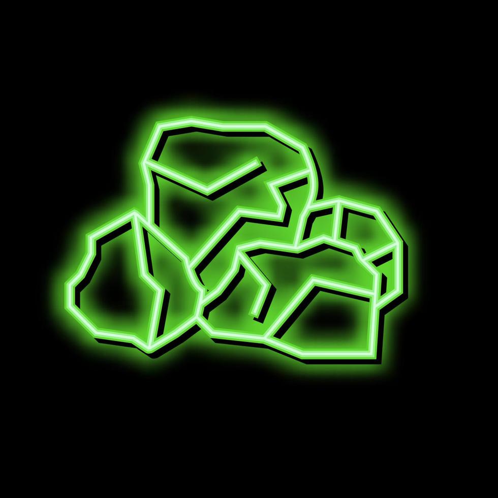 bauxite aluminium production neon glow icon illustration vector
