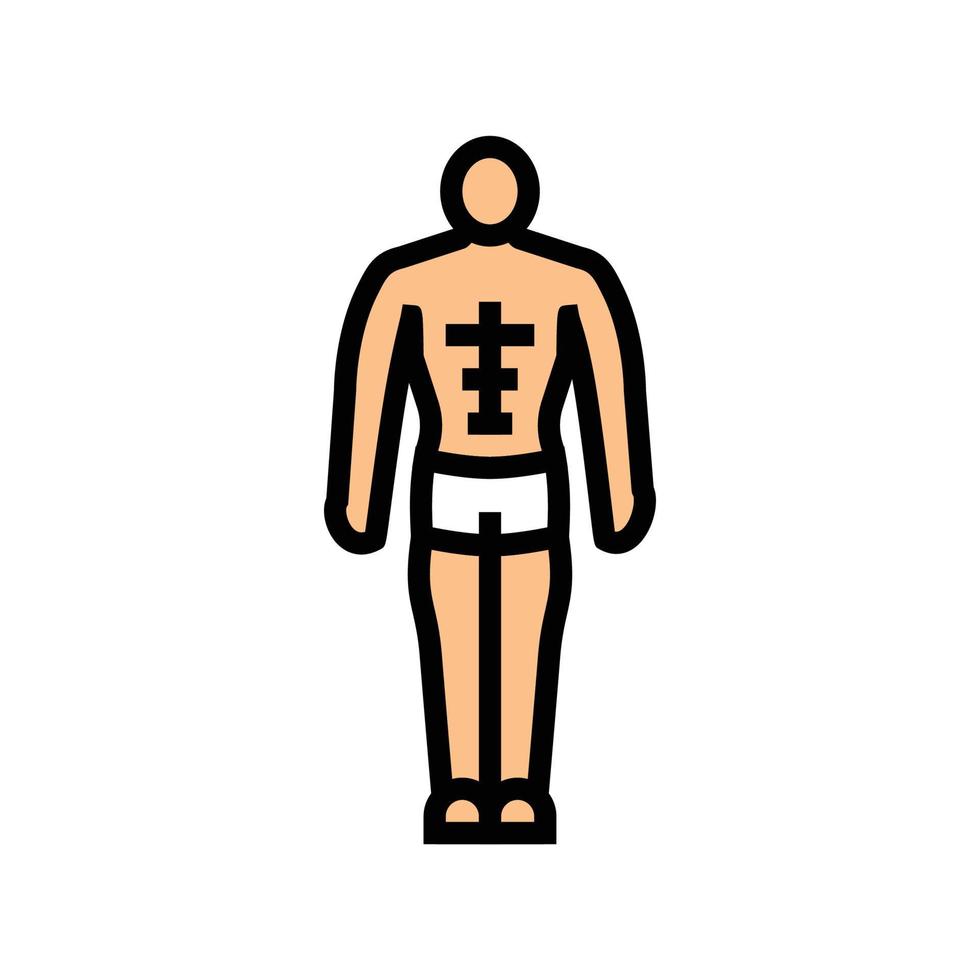 mesomorph male body type color icon vector illustration