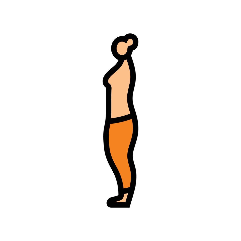 inferior cuerpo grasa piernas cuerpo tipo color icono vector ilustración