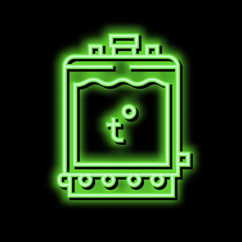 warming tank for preparing cheese neon glow icon illustration vector