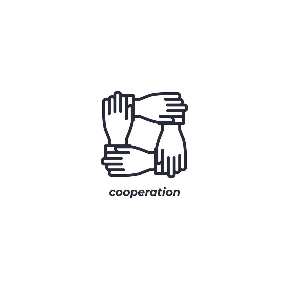 Vector sign cooperation symbol is isolated on a white background. icon color editable.