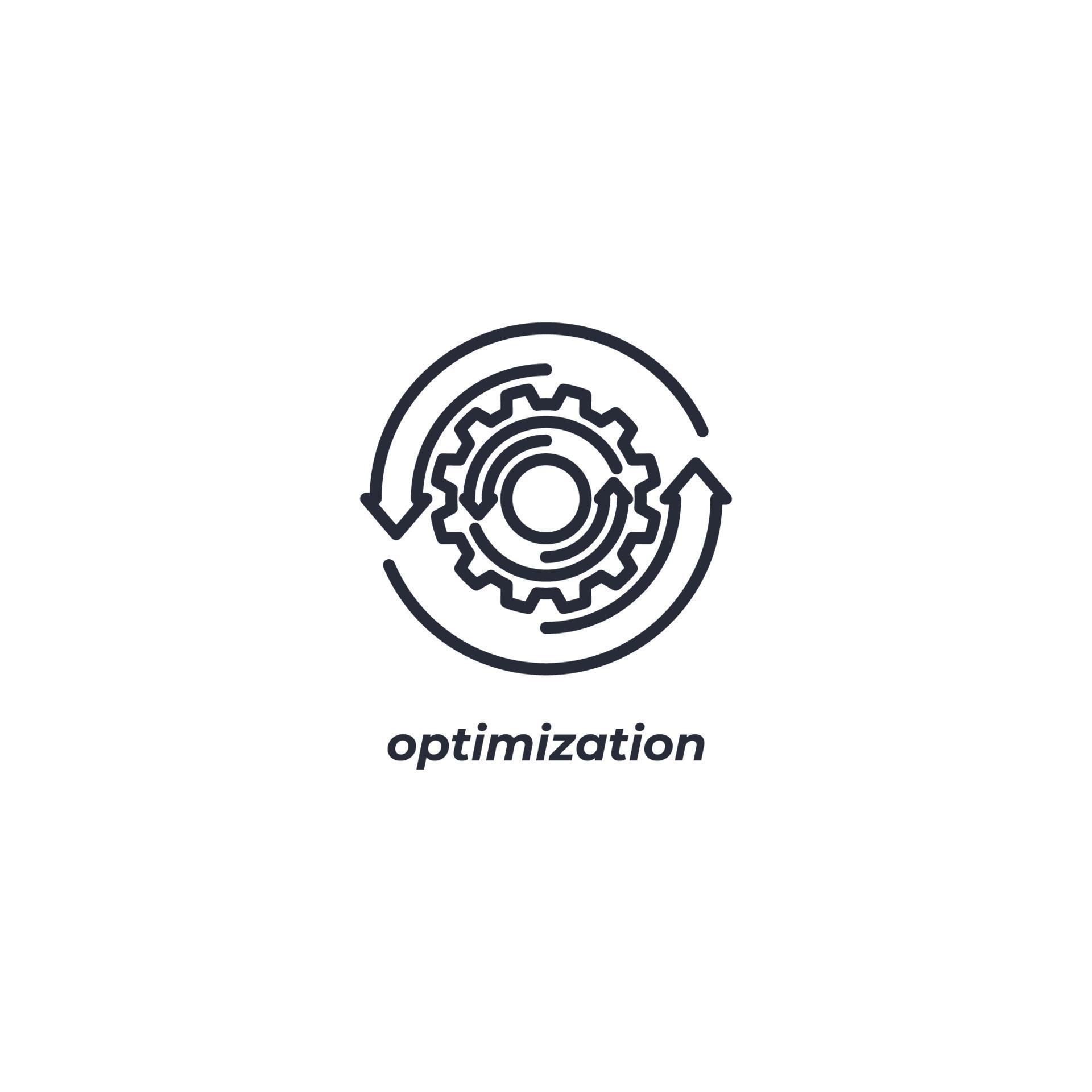 Vector sign optimization symbol is isolated on a white background. icon ...