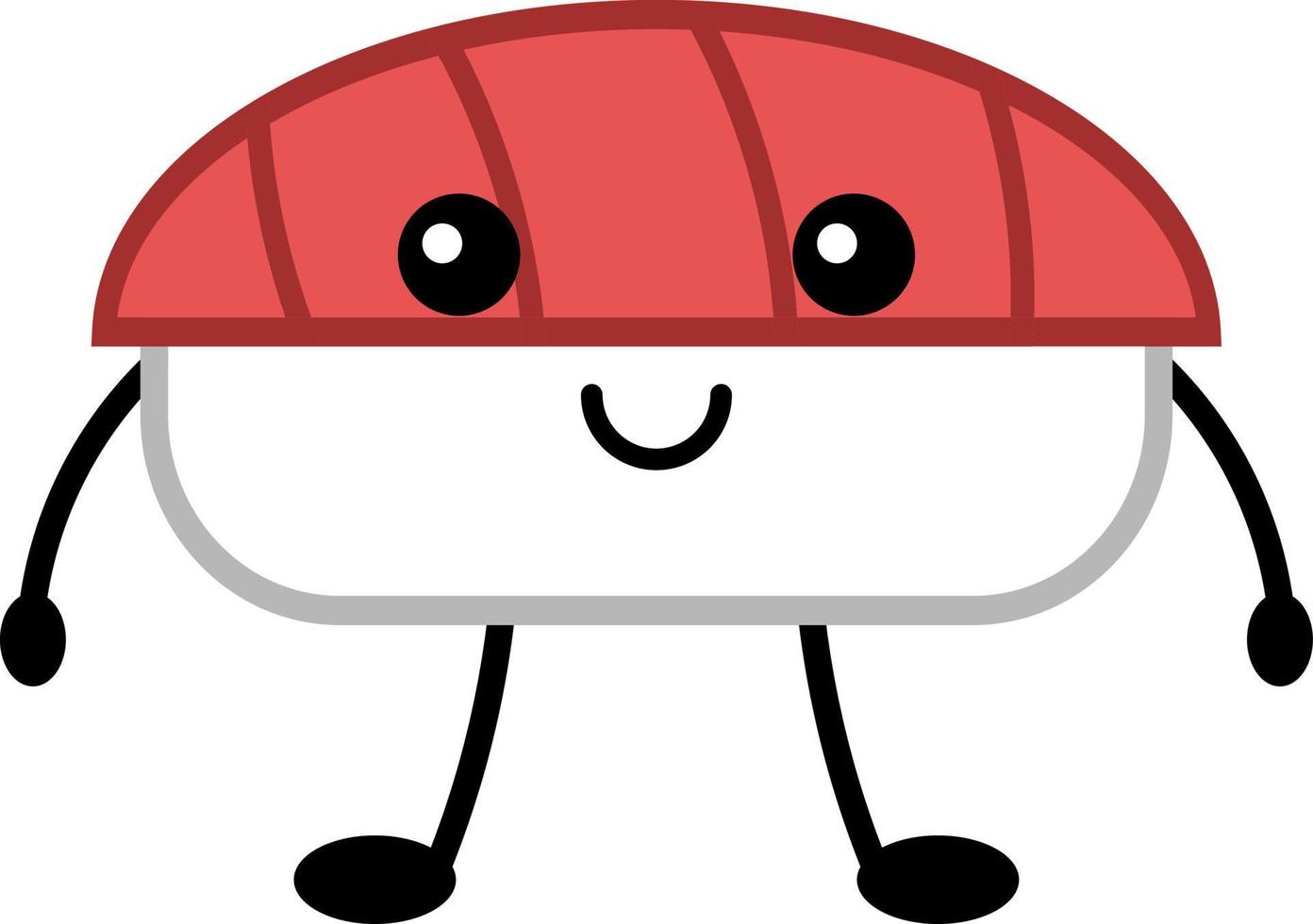 Cute salmon sushi, vector. vector
