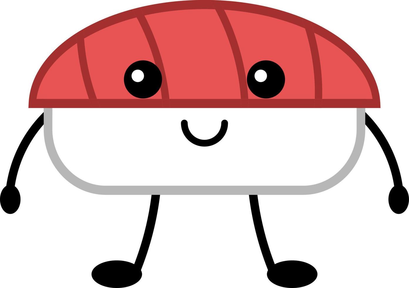 Cute salmon sushi, vector. vector