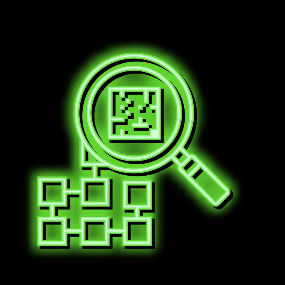 research neural network neon glow icon illustration vector