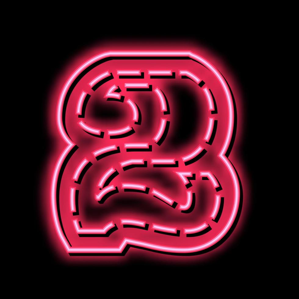 second number neon glow icon illustration vector