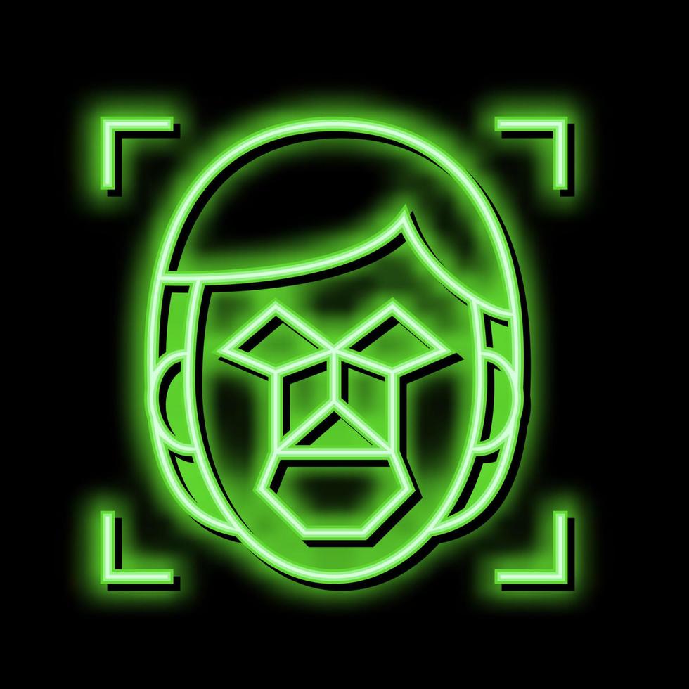 face recognition points and structure neon glow icon illustration vector