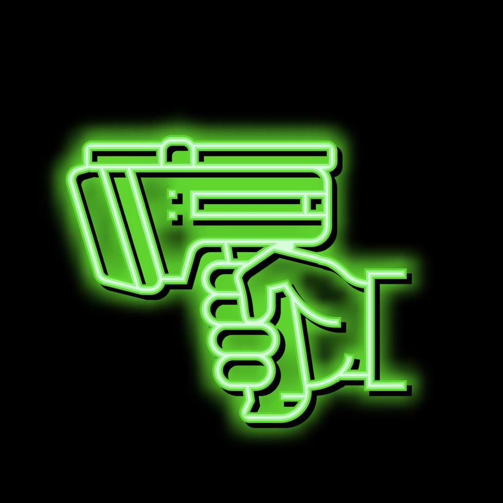 laser gun for scan rfid neon glow icon illustration vector