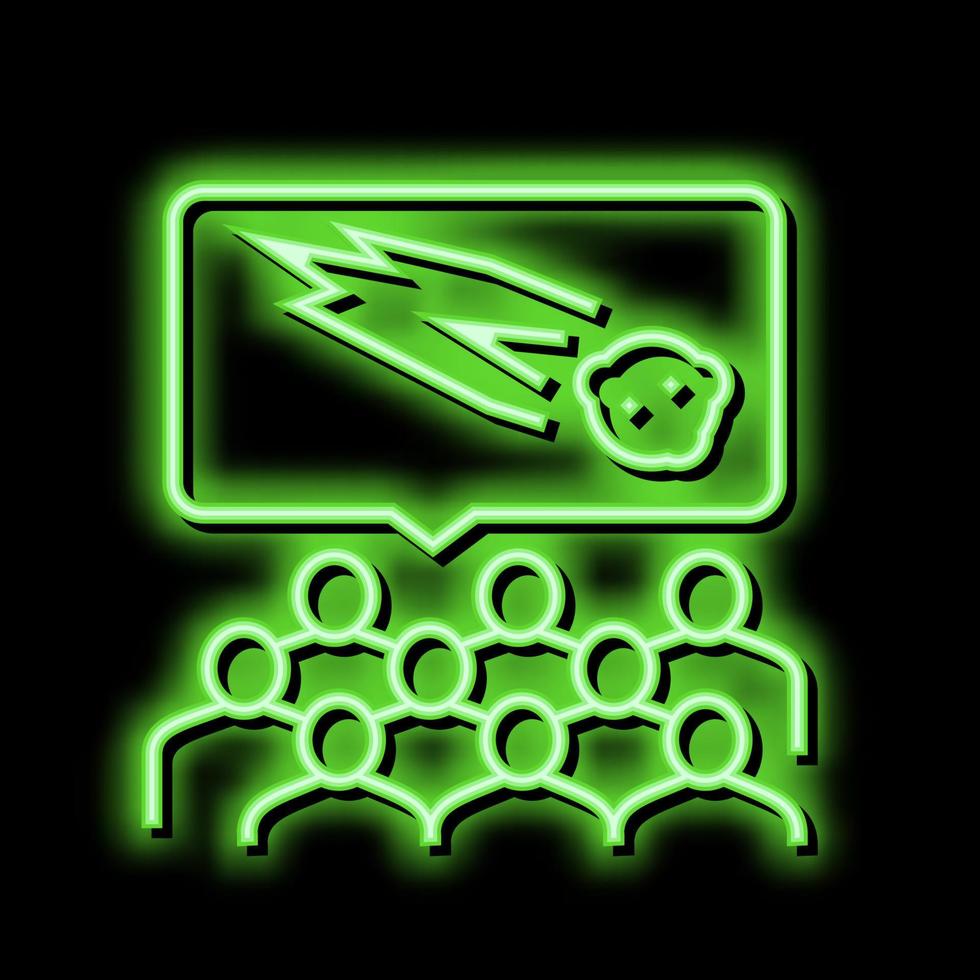 comet planetarium discussion neon glow icon illustration vector