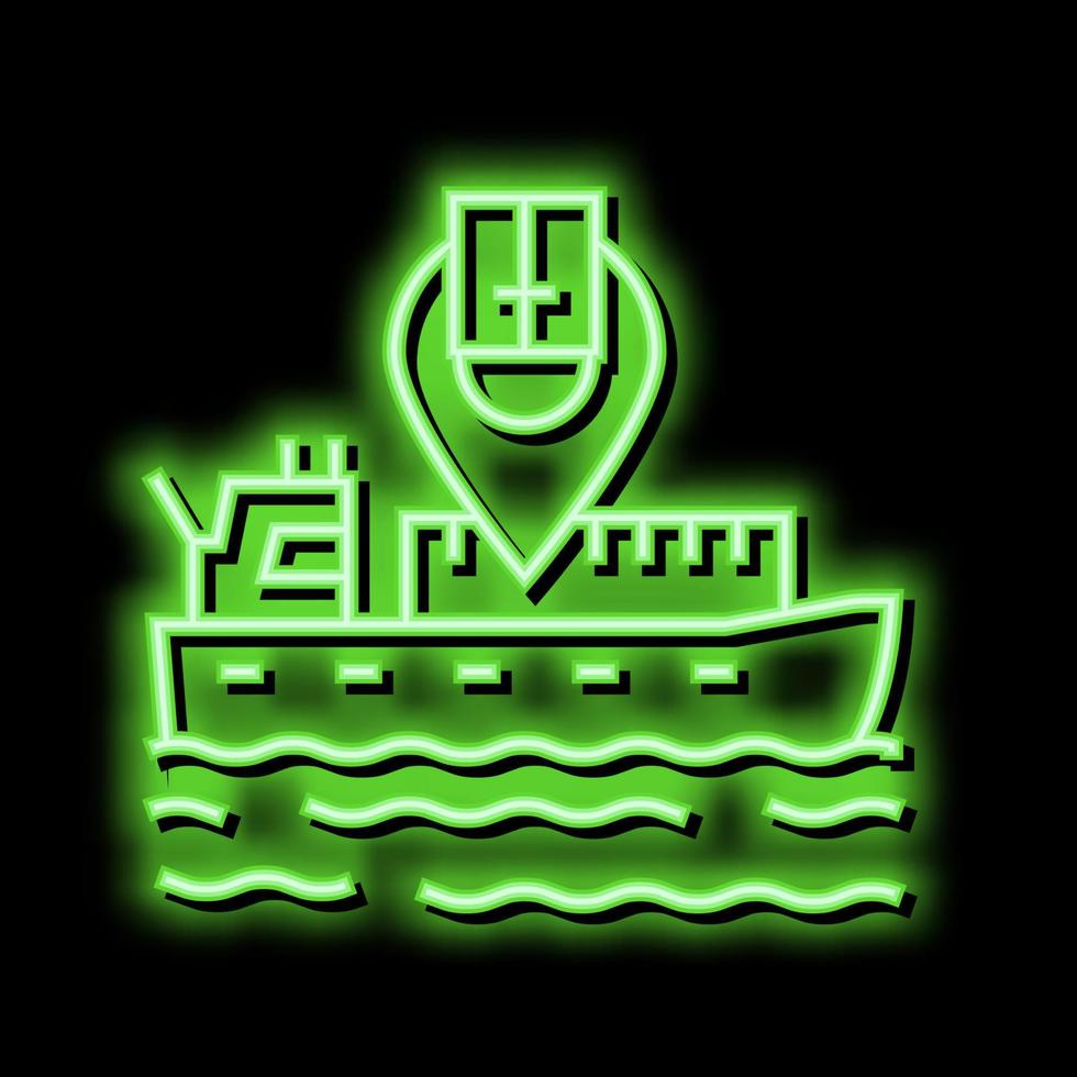 ship location neon glow icon illustration vector