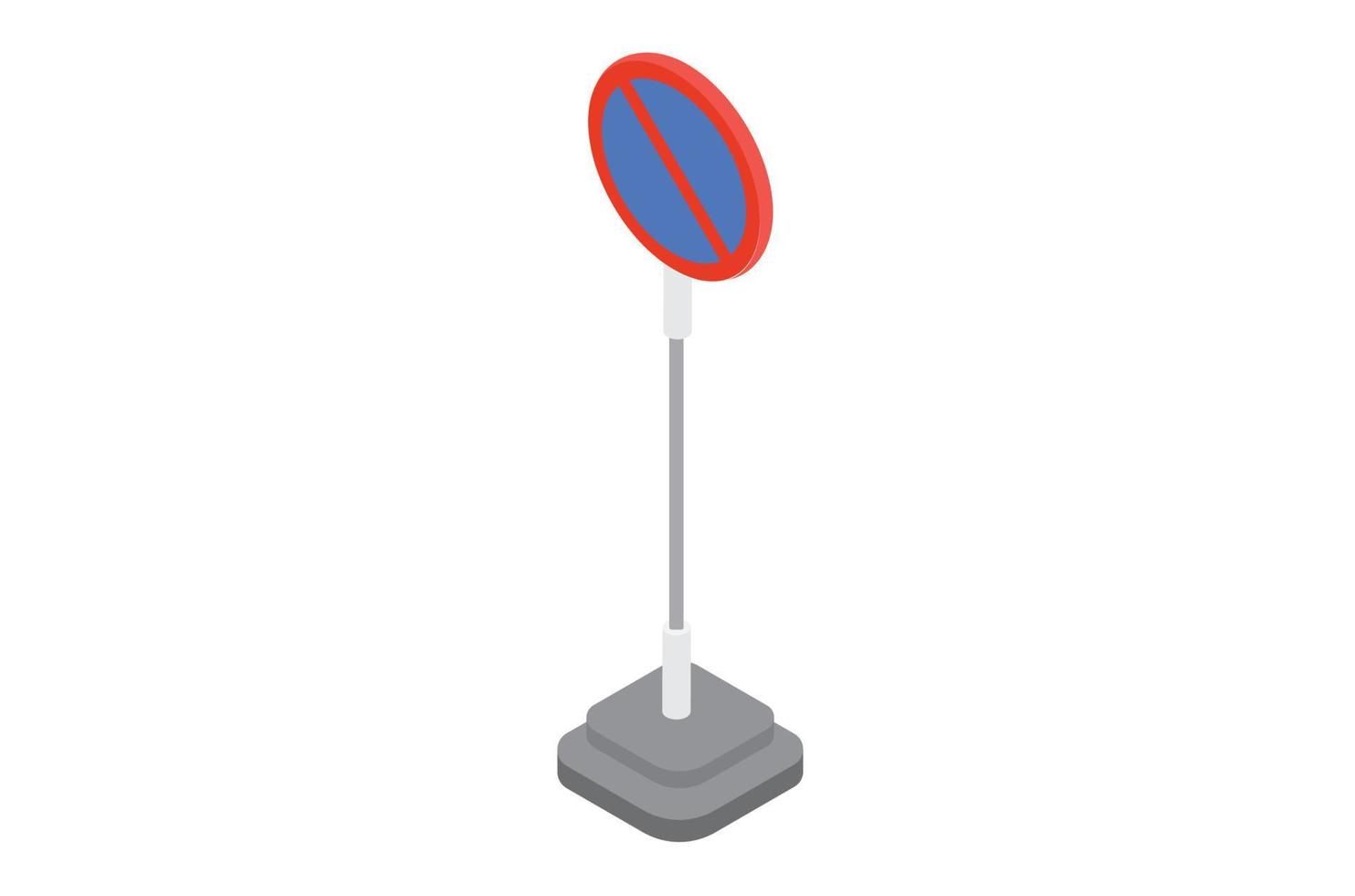 llustration of No Waiting sign on white background, vector 3d isometric Suitable for Diagrams, Infographics, And Other Graphic Related Assets