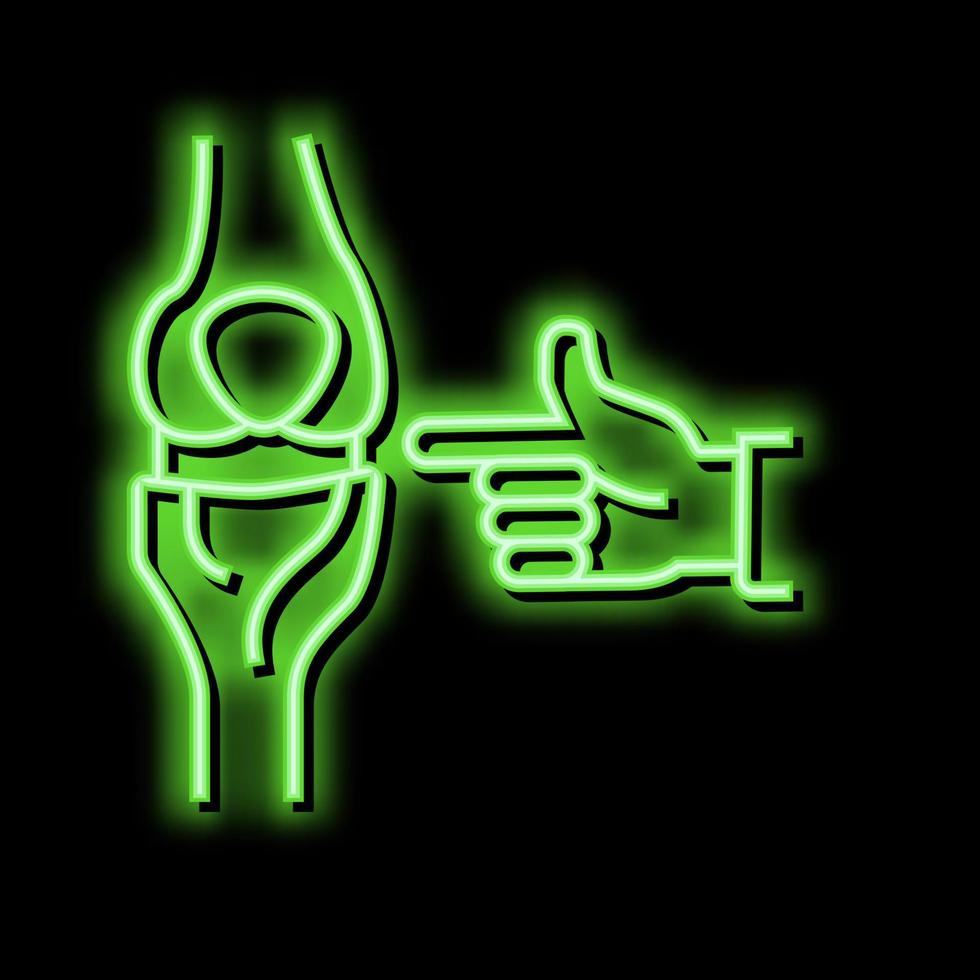 knee-joint radiology neon glow icon illustration vector