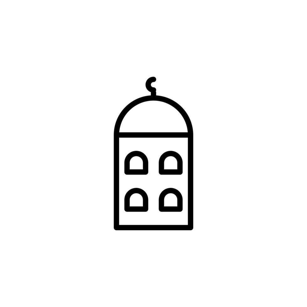 Mosque icon with outline style vector