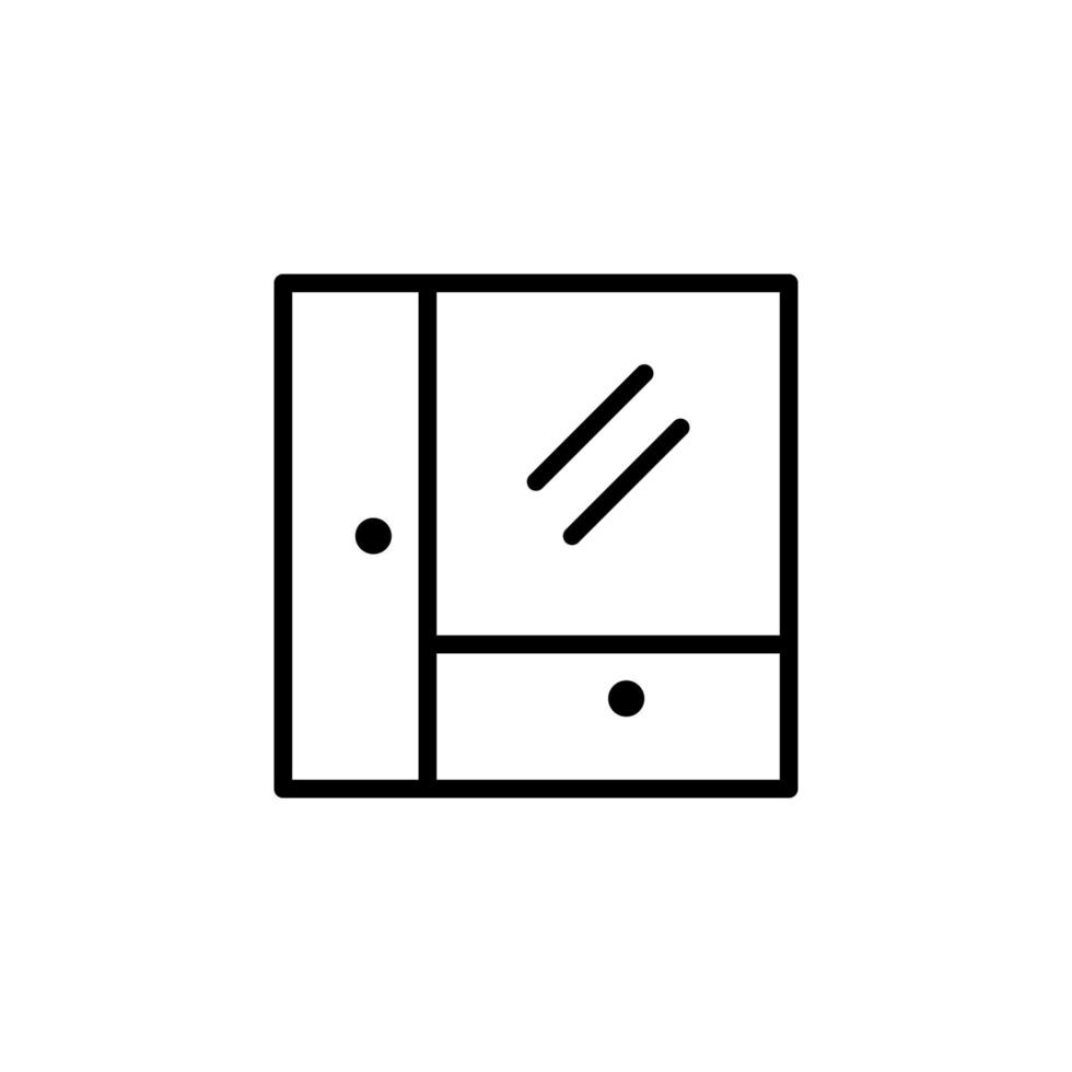 Drawer icon with outline style vector