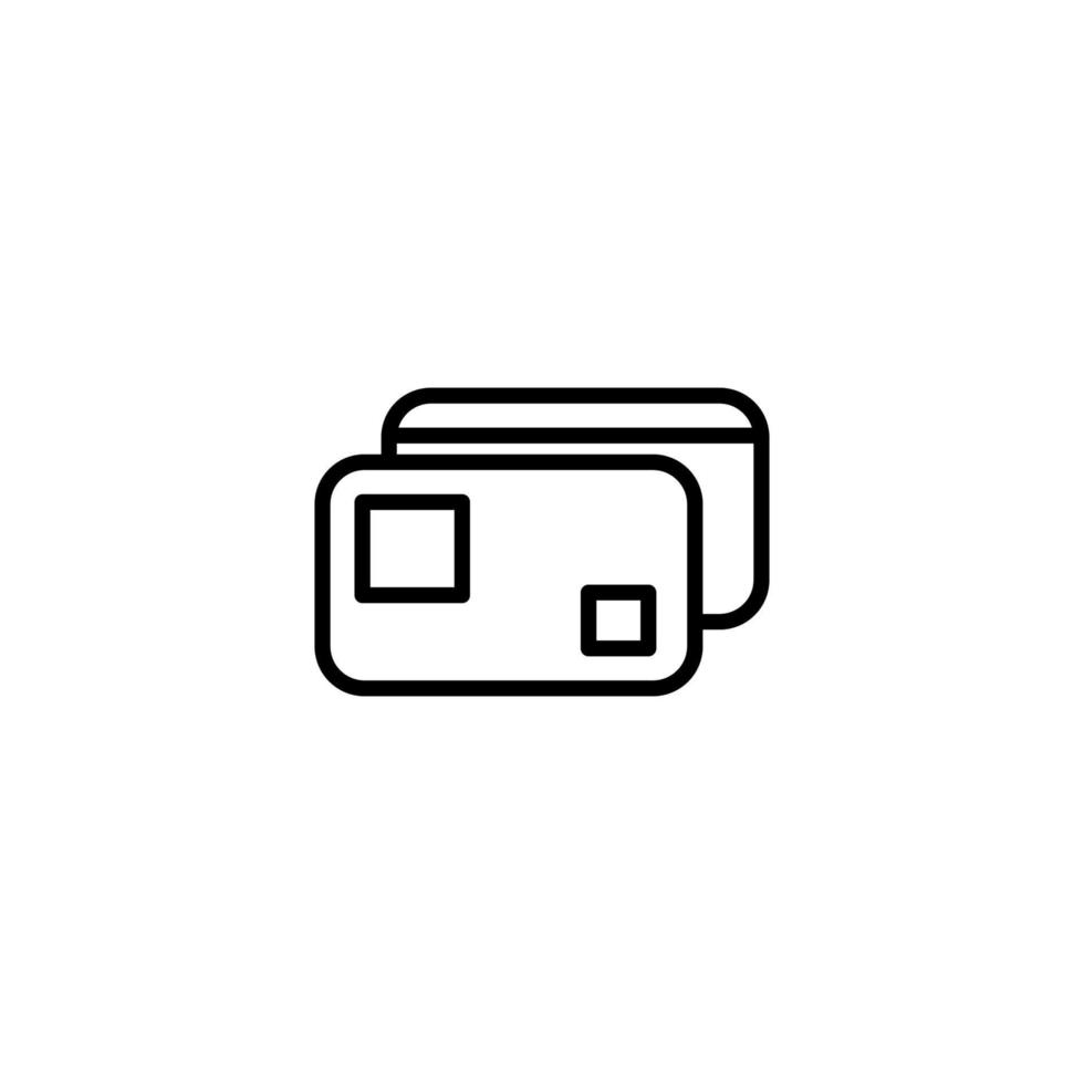 ID card icon with outline style vector