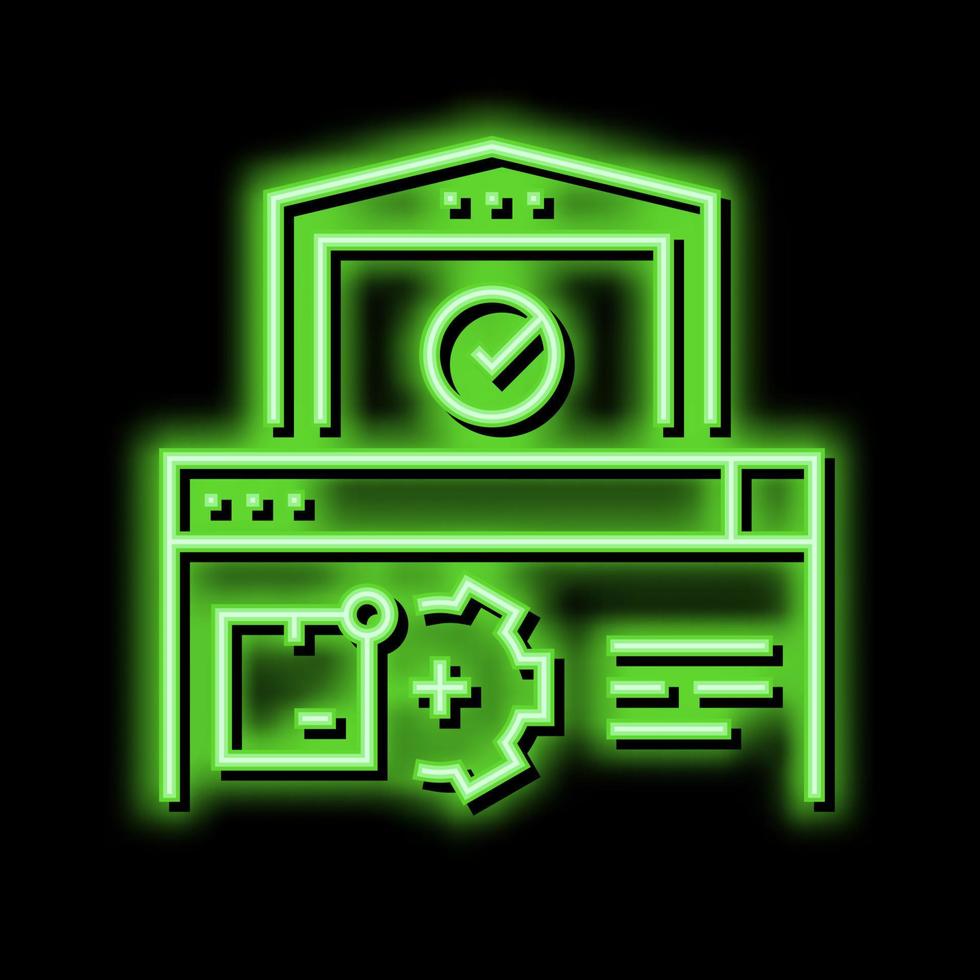 storehouse logistics process neon glow icon illustration vector