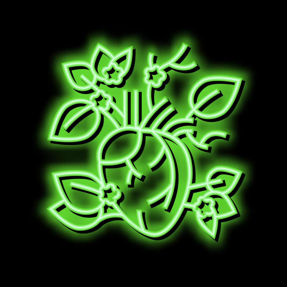 blooming heart neon glow icon illustration vector