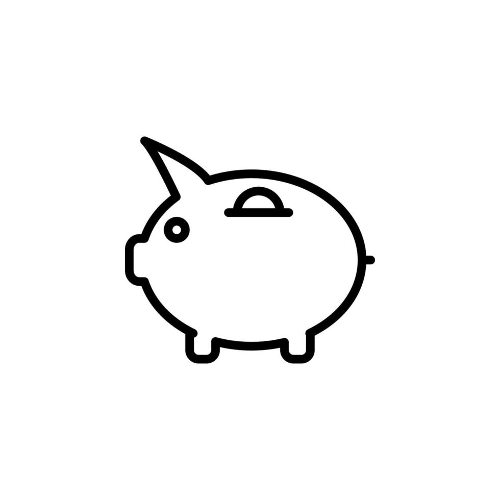 Piggy bank icon with outline style vector