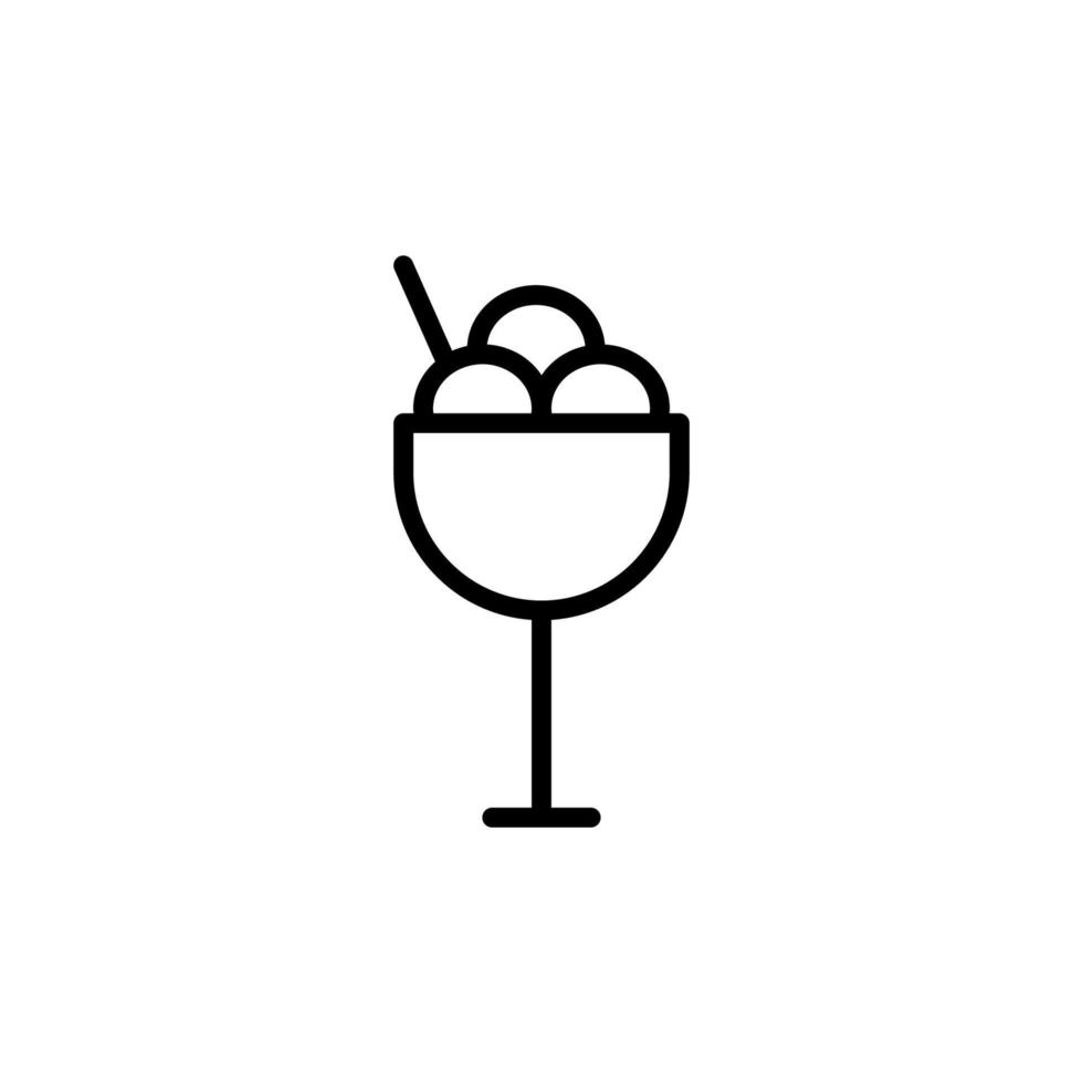 Ice cream icon with outline style vector