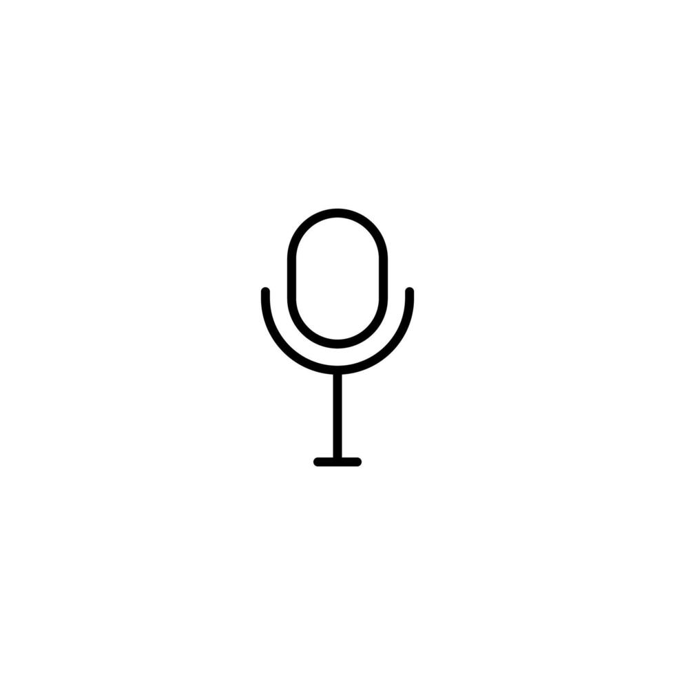 Microphone icon with outline style vector