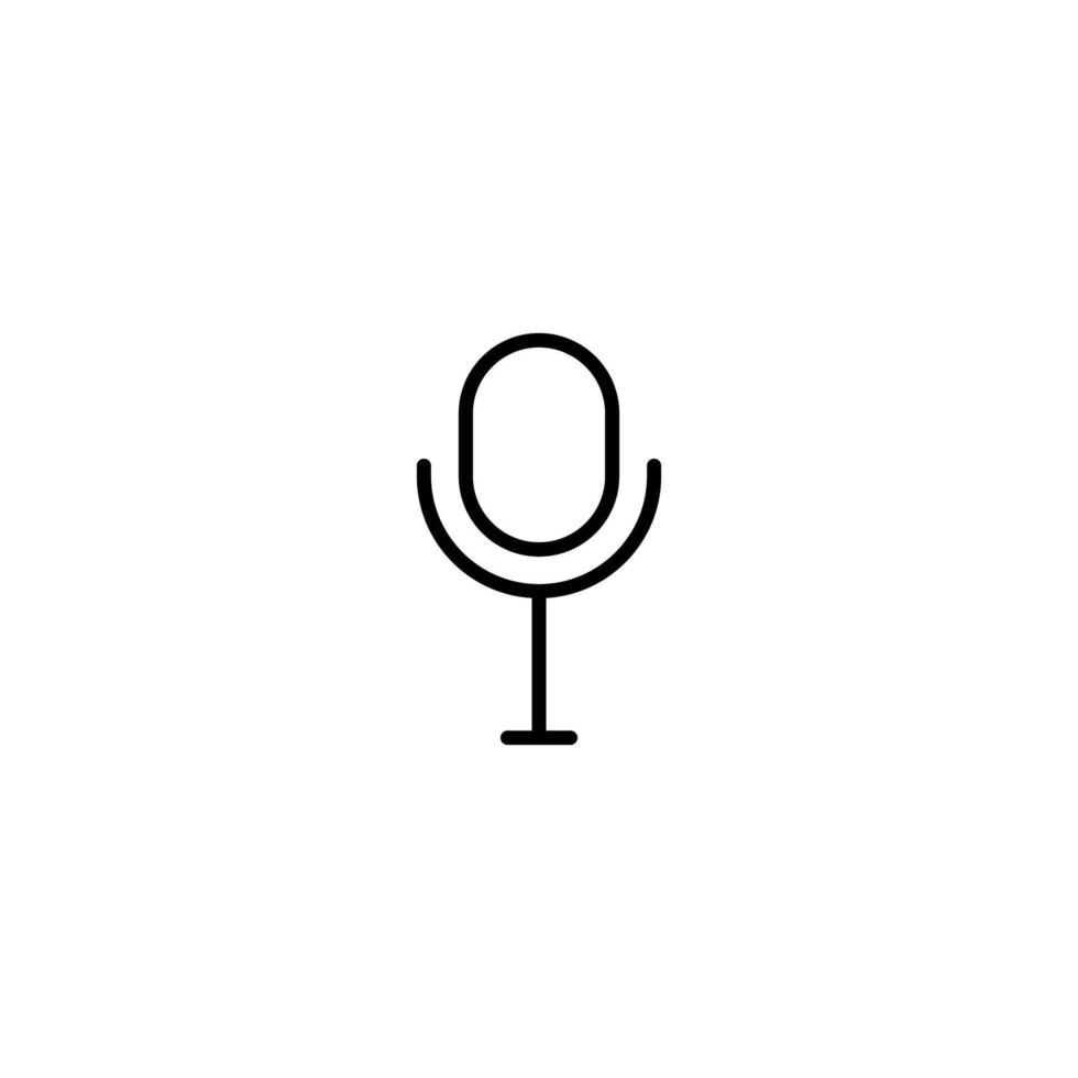 Microphone icon with outline style vector