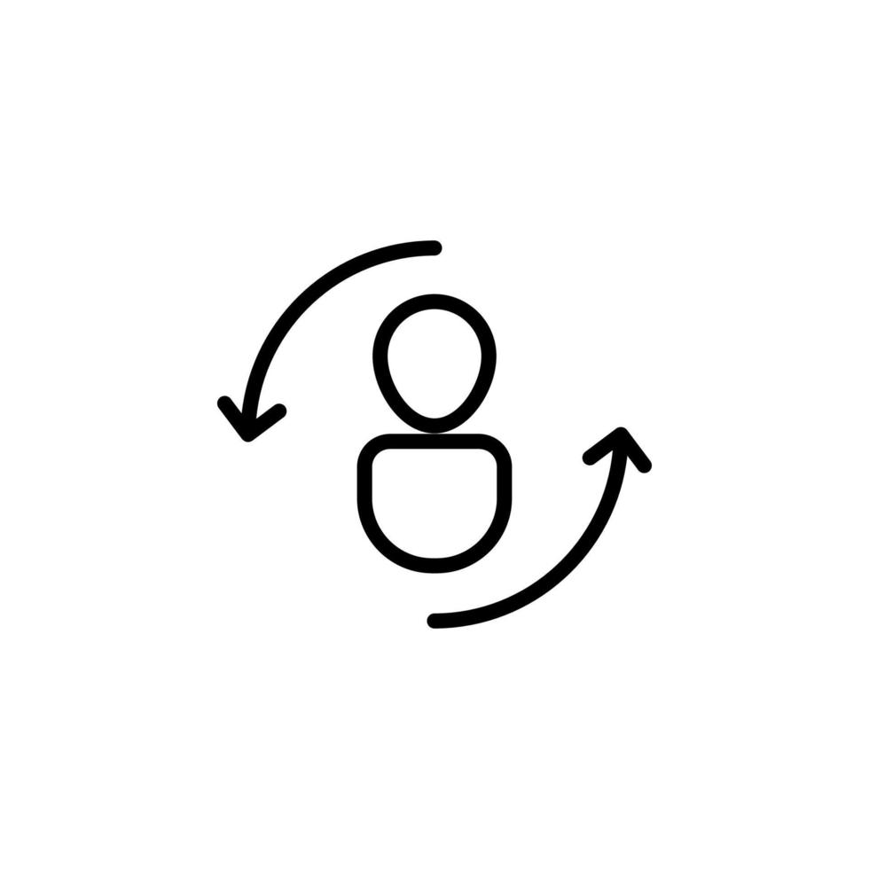 People icon with outline style vector
