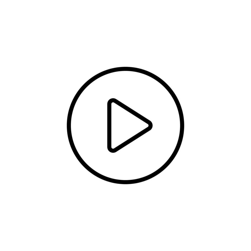 Play button icon with outline style vector