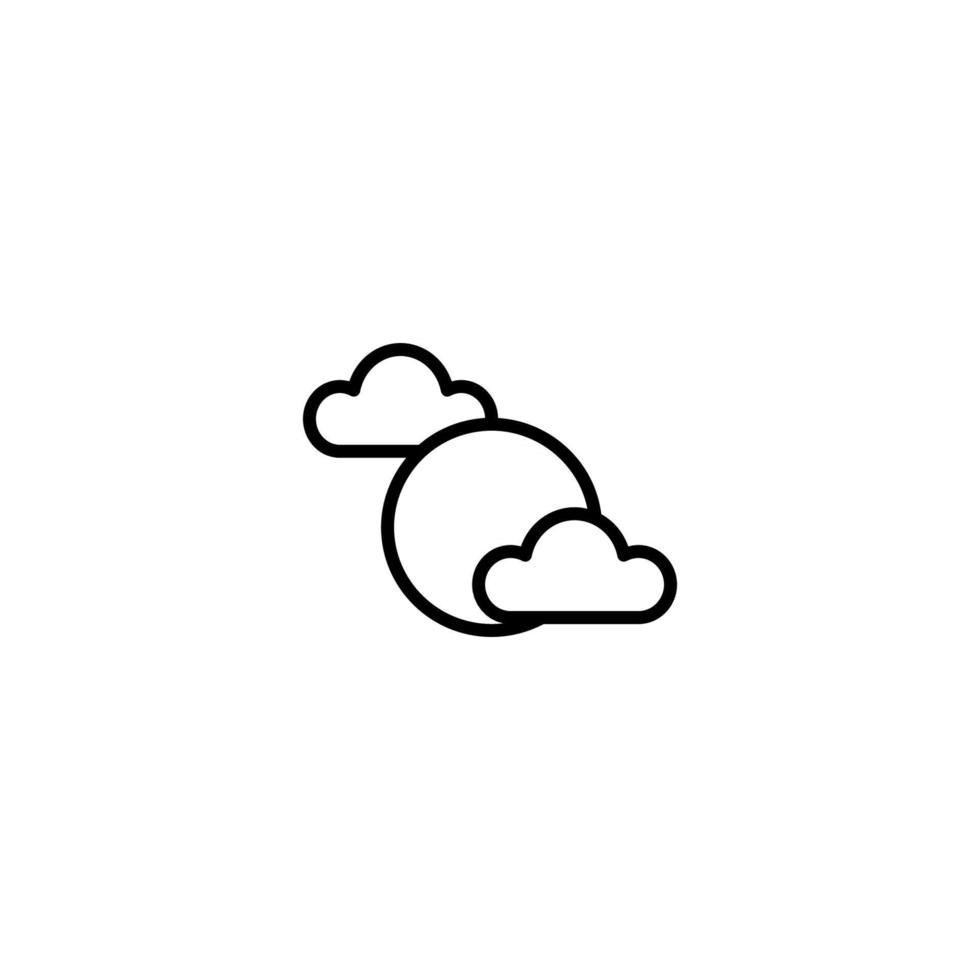 nube icono con contorno estilo vector