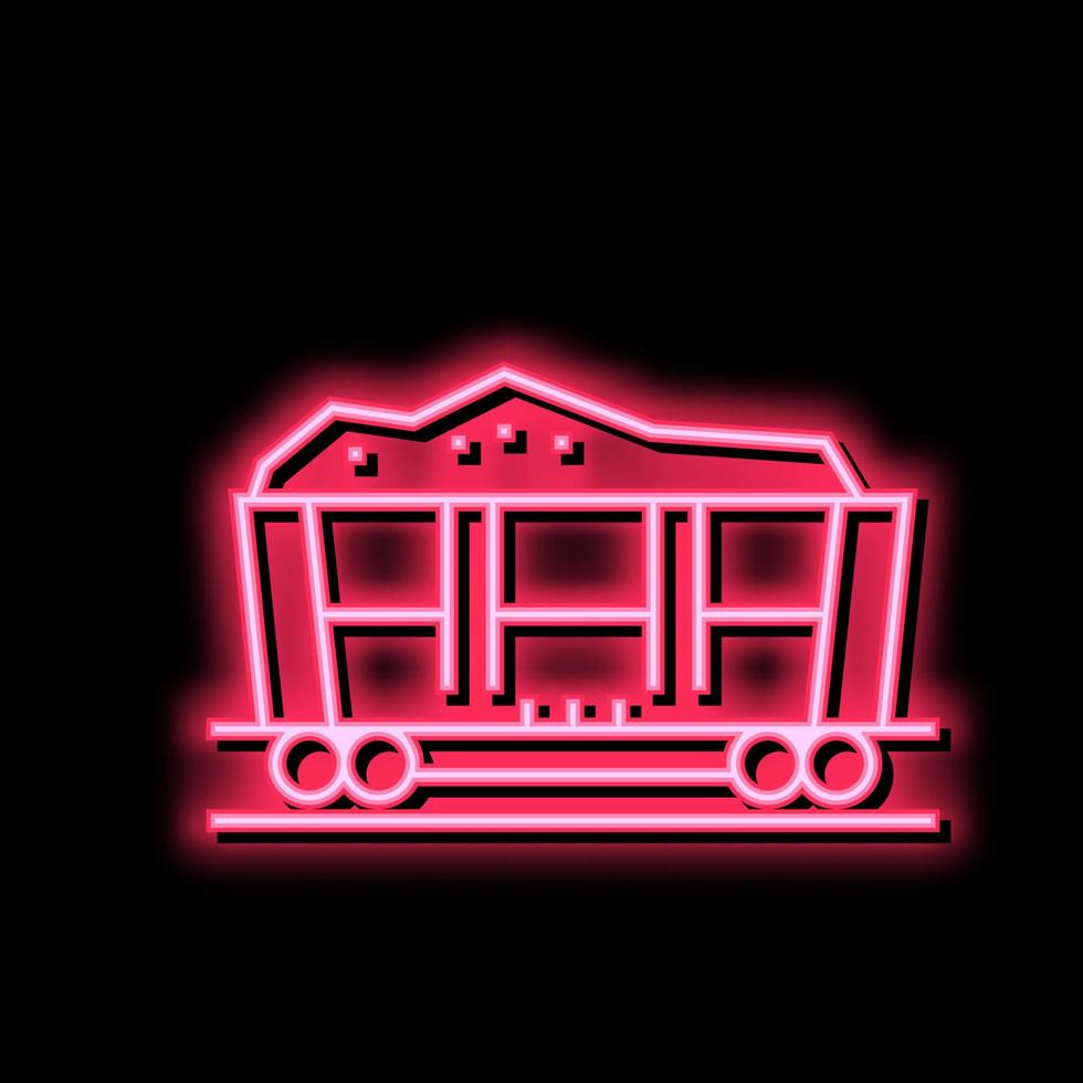 railway carriage stone neon glow icon illustration vector