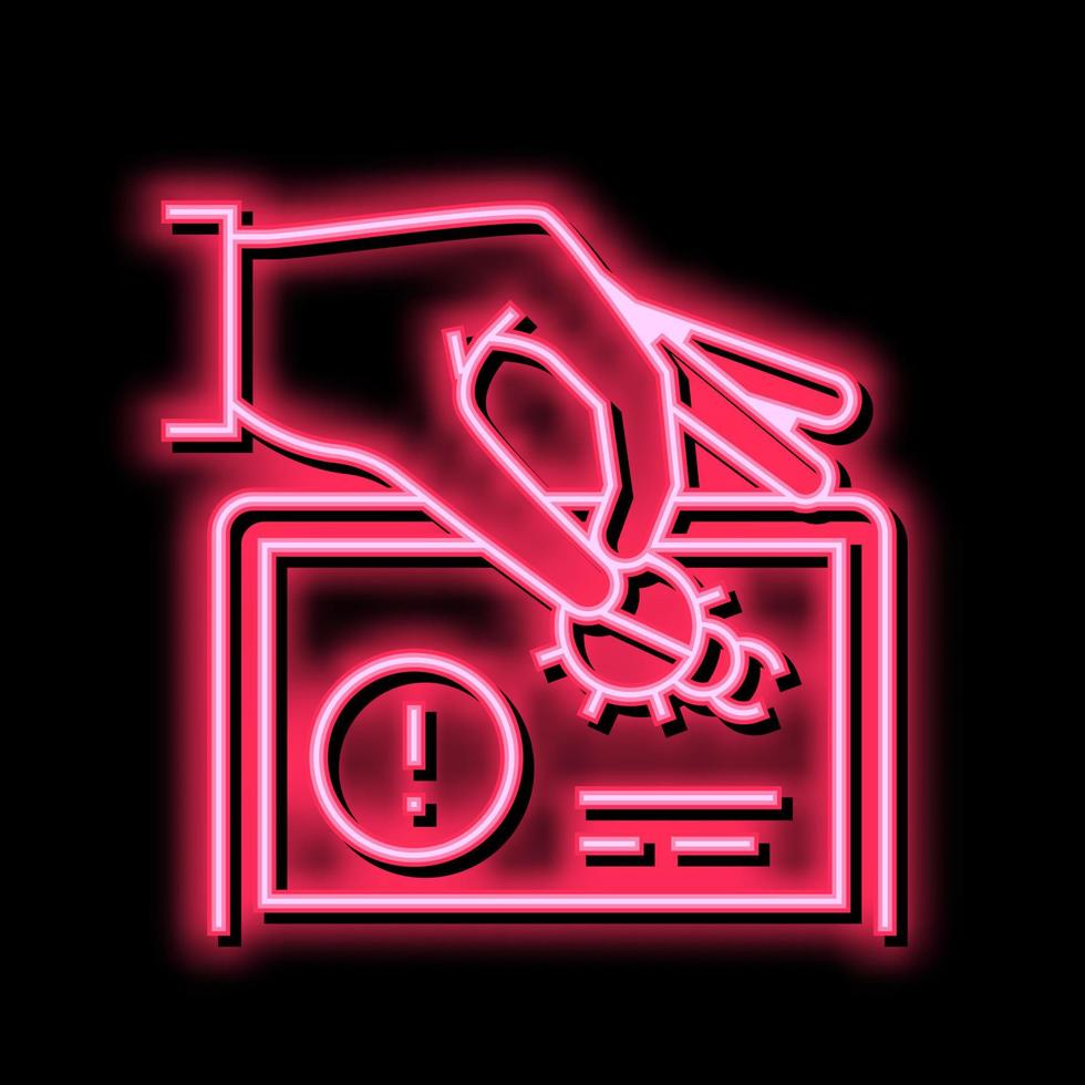 debug fixing neon glow icon illustration vector