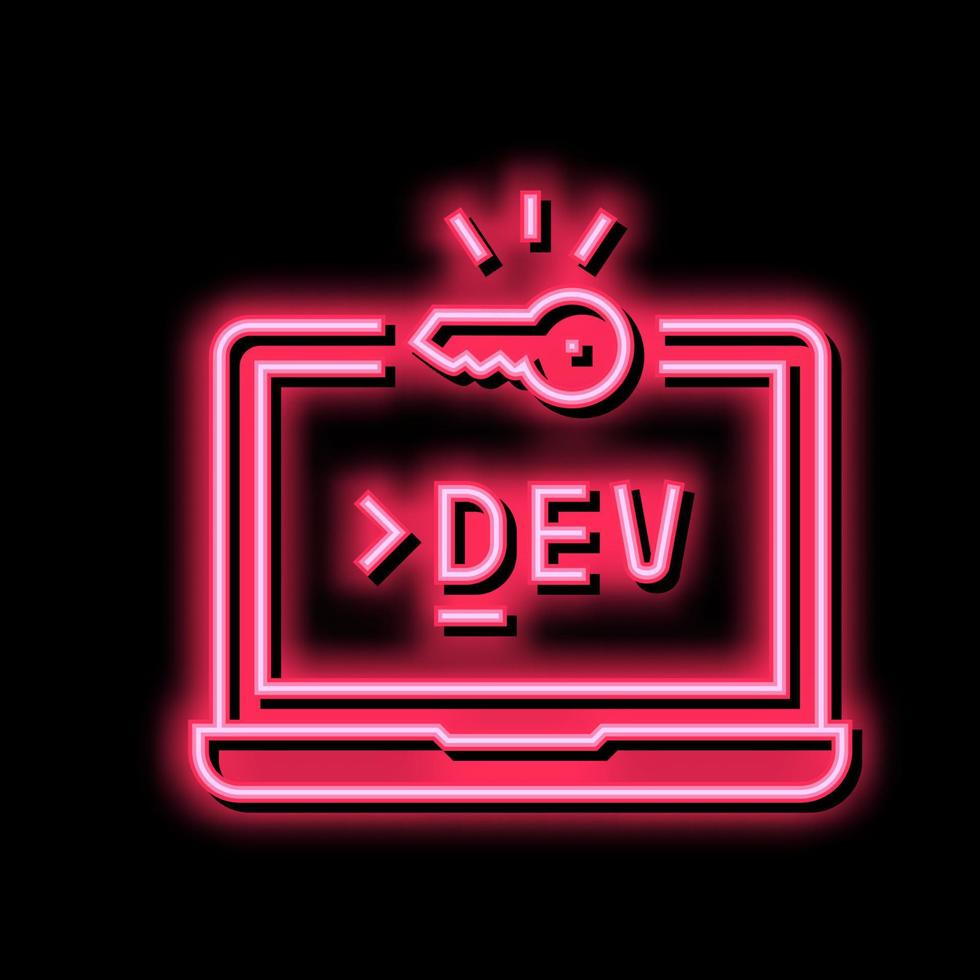 development computer software neon glow icon illustration vector