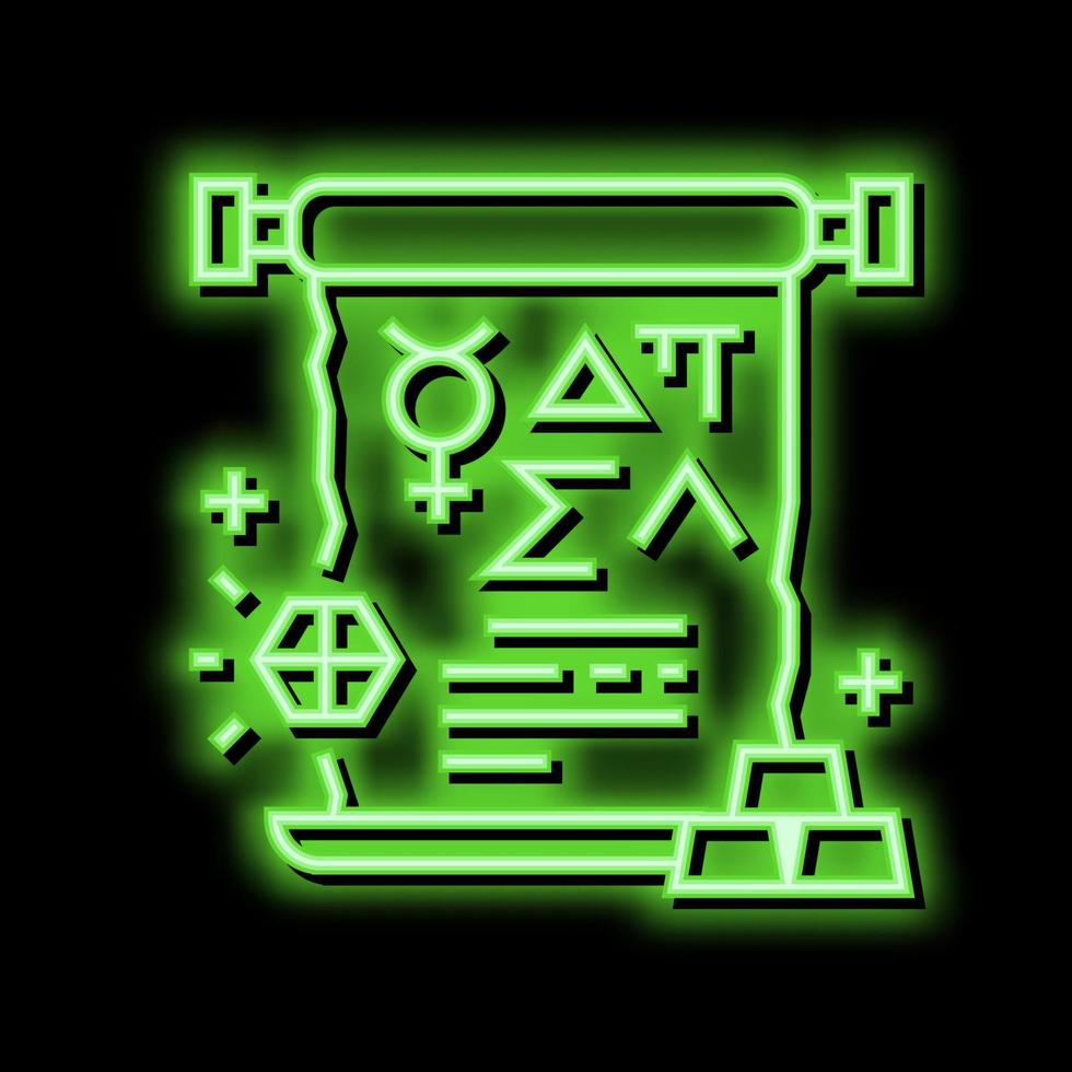 alquimia astrológico neón resplandor icono ilustración vector