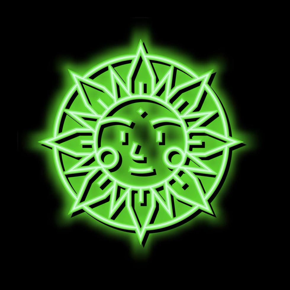 sun occult symbol neon glow icon illustration vector