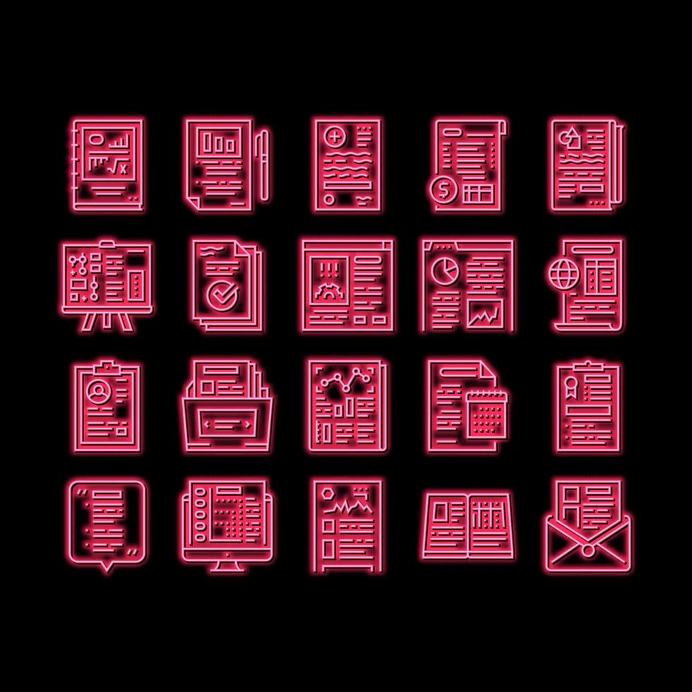 Reports Documentation neon glow icon illustration vector