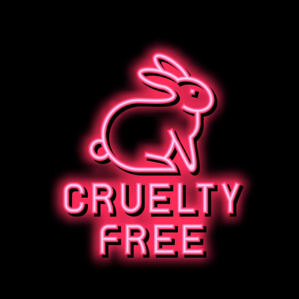 cruelty free neon glow icon illustration vector