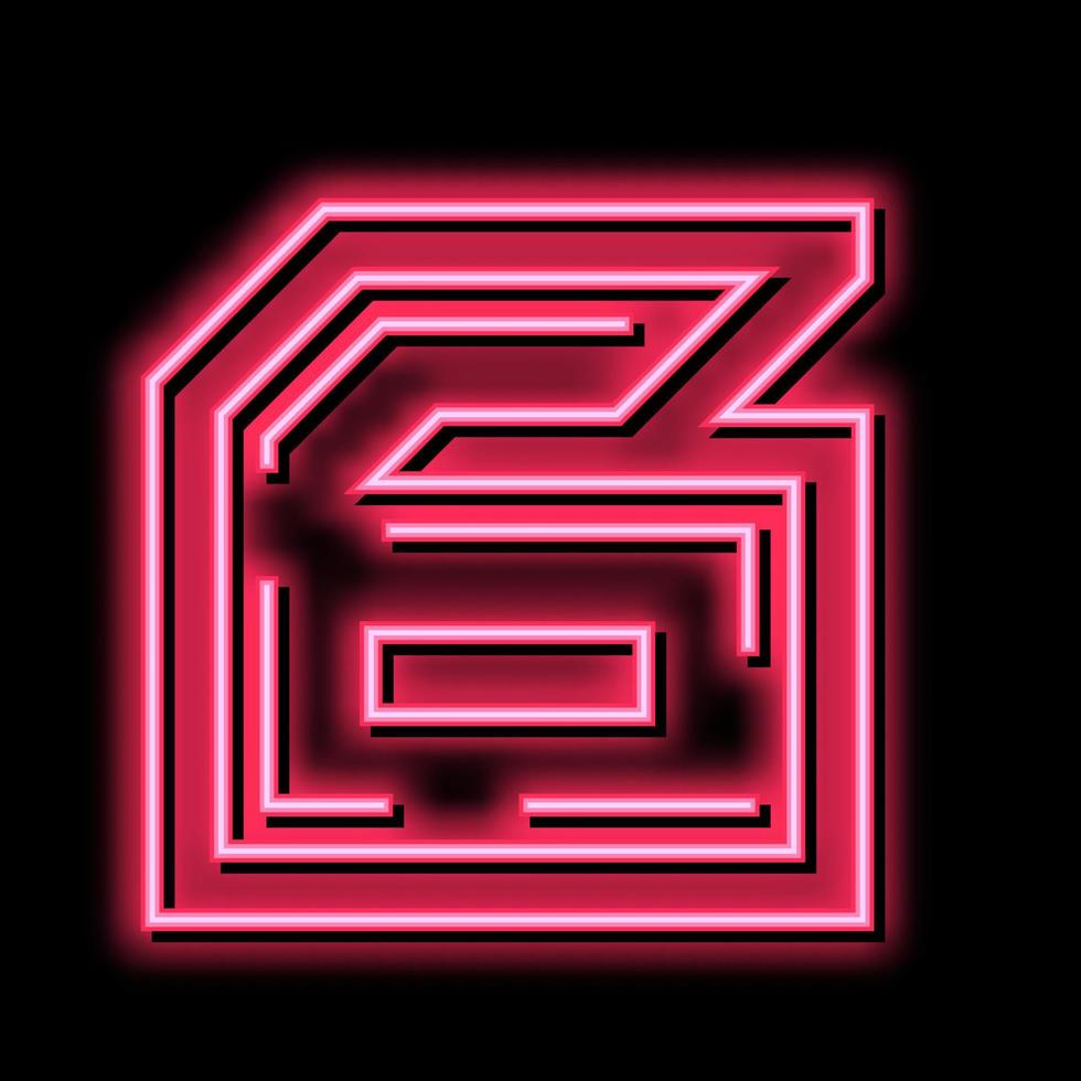 sixth number neon glow icon illustration vector