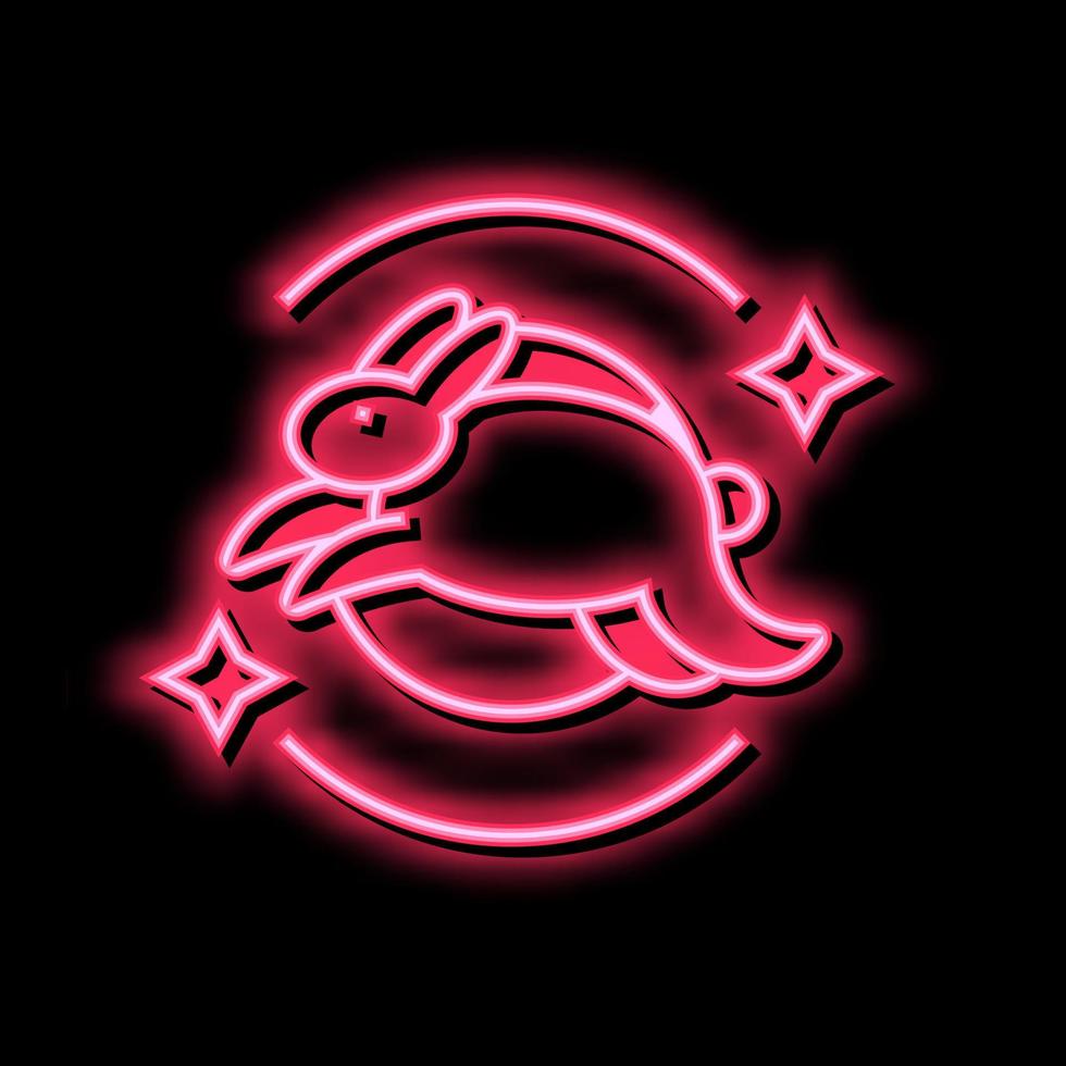 free bunny neon glow icon illustration vector