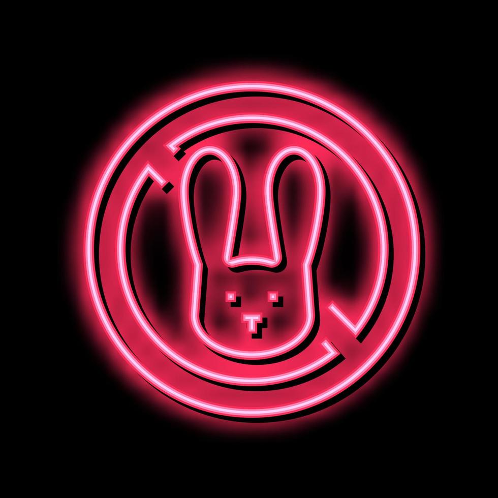 stop kill rabbits neon glow icon illustration vector