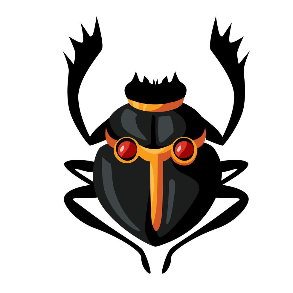 Ancient Egypt scarab beetle cartoon illustration vector