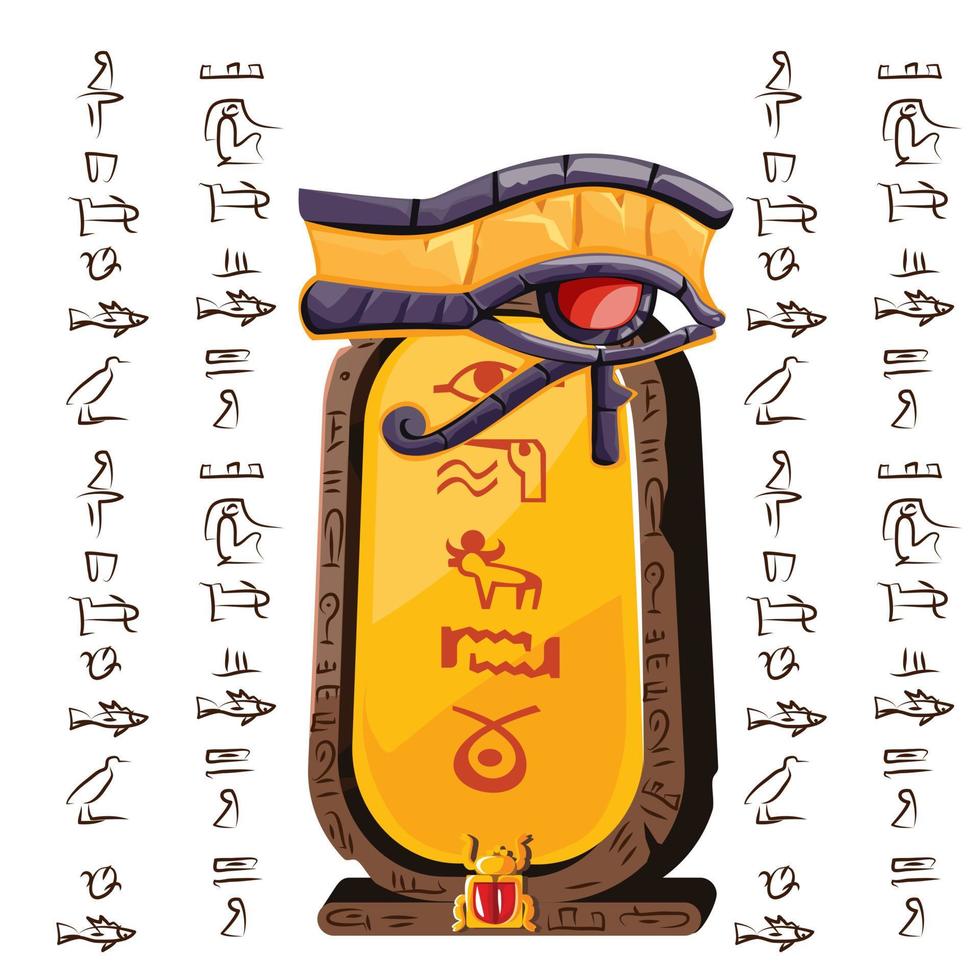 Stone board or clay plate with eye of Horus vector