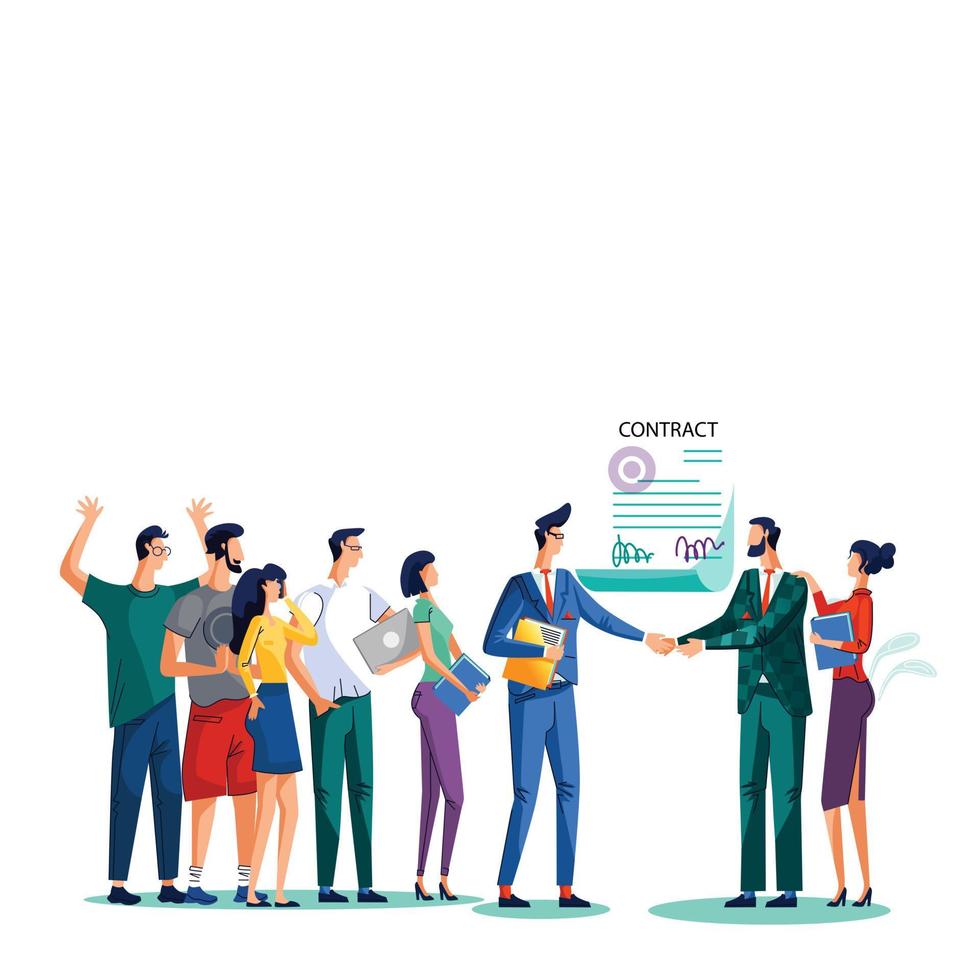 Contract conclusion concept vector illustration